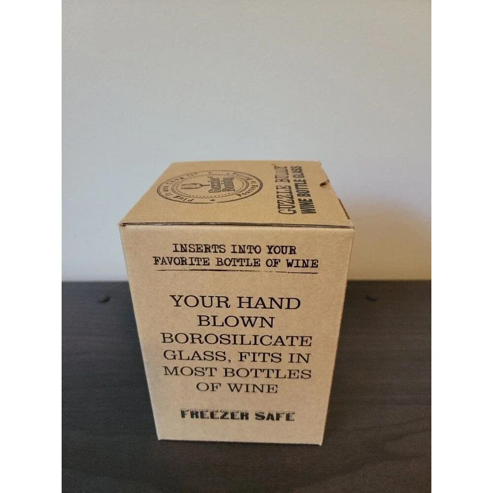 Guzzle Buddy Wine Glass Wine Bottle Attachment, New in Box